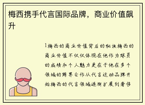 梅西携手代言国际品牌，商业价值飙升
